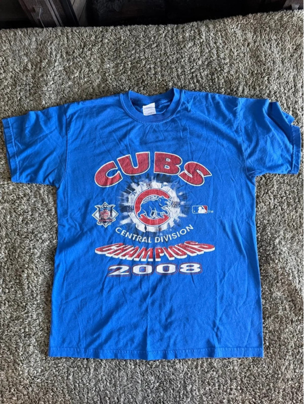 Chicago Cubs 2008 Central Division Champions Blue T-Shirt Medium